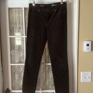 J Crew black mid rise toothpick corduroy pants.  Size 30